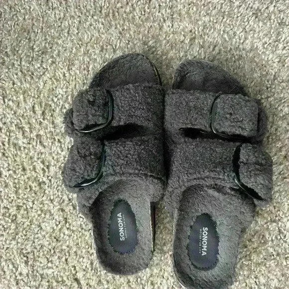 Sonoma goods shearling sandals flip flops slides - Picture 5 of 5